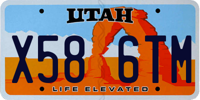 UT license plate X586TM