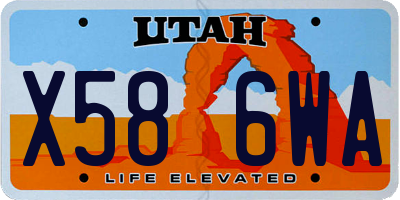 UT license plate X586WA
