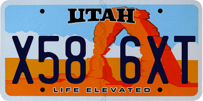 UT license plate X586XT