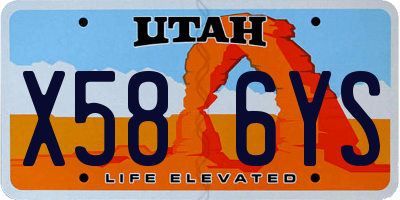 UT license plate X586YS