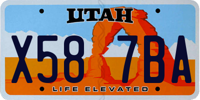 UT license plate X587BA