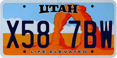 UT license plate X587BW