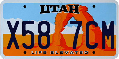 UT license plate X587CM