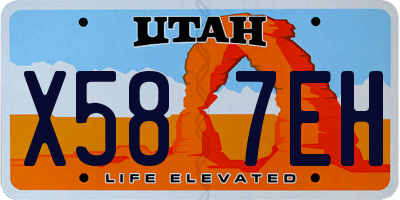 UT license plate X587EH