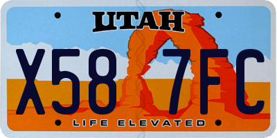 UT license plate X587FC