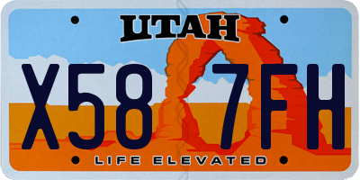 UT license plate X587FH