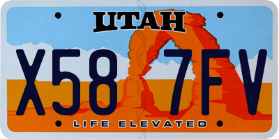 UT license plate X587FV