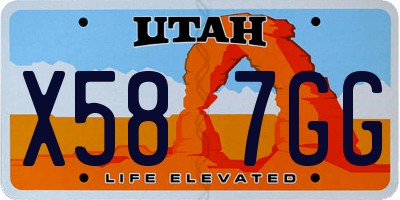 UT license plate X587GG