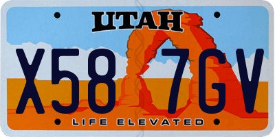 UT license plate X587GV