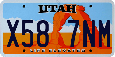 UT license plate X587NM