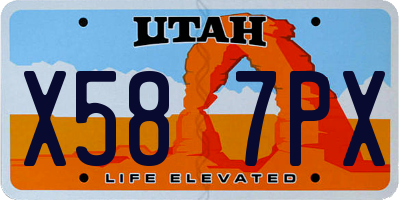UT license plate X587PX