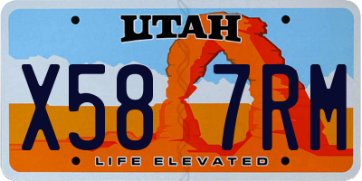 UT license plate X587RM