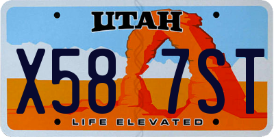 UT license plate X587ST