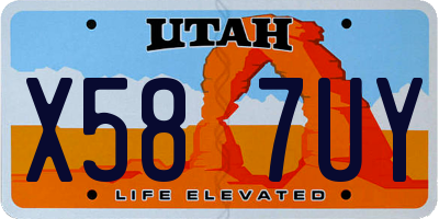 UT license plate X587UY