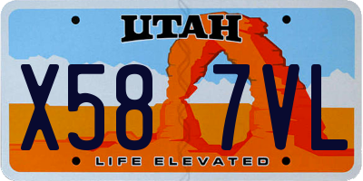 UT license plate X587VL
