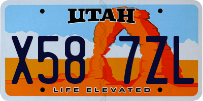 UT license plate X587ZL