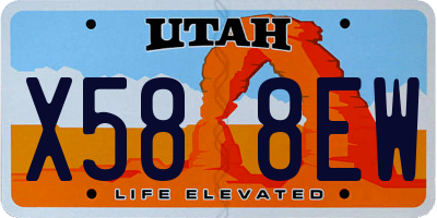 UT license plate X588EW