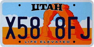 UT license plate X588FJ