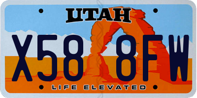 UT license plate X588FW