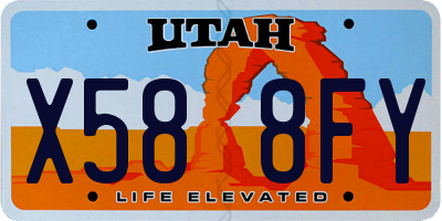 UT license plate X588FY