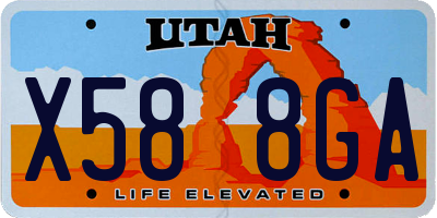 UT license plate X588GA