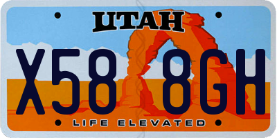 UT license plate X588GH