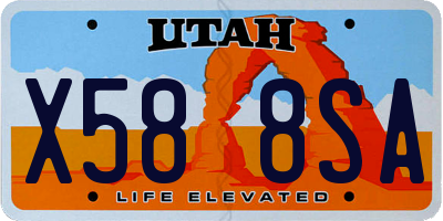 UT license plate X588SA
