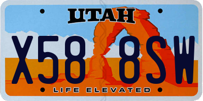 UT license plate X588SW