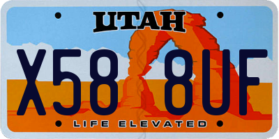 UT license plate X588UF