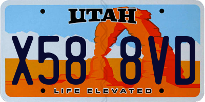 UT license plate X588VD