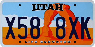 UT license plate X588XK