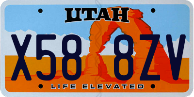 UT license plate X588ZV