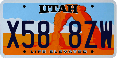 UT license plate X588ZW