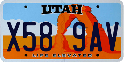 UT license plate X589AV