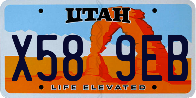 UT license plate X589EB