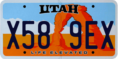 UT license plate X589EX