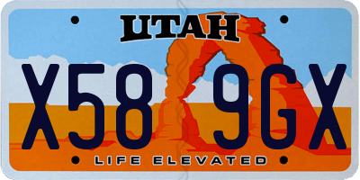 UT license plate X589GX