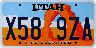 UT license plate X589ZA