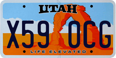 UT license plate X590CG