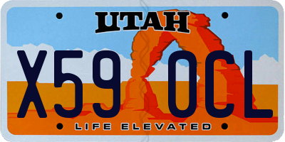 UT license plate X590CL