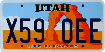 UT license plate X590EE