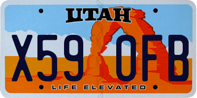 UT license plate X590FB