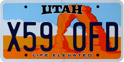 UT license plate X590FD