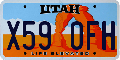 UT license plate X590FH