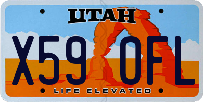 UT license plate X590FL