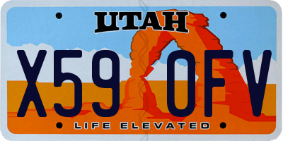 UT license plate X590FV