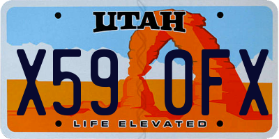UT license plate X590FX
