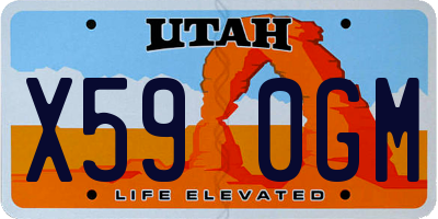 UT license plate X590GM