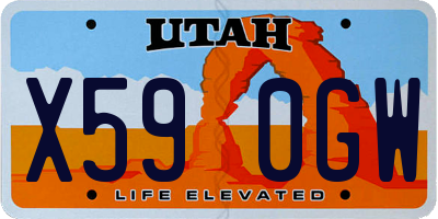UT license plate X590GW