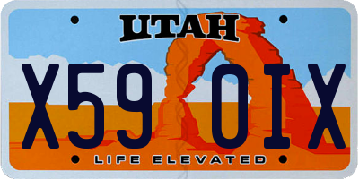UT license plate X590IX